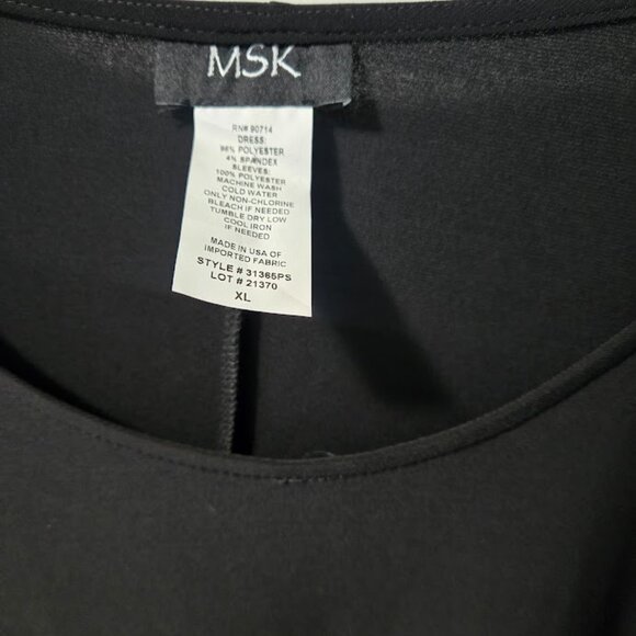 MSK black dress with beautiful long flared sleeves XL - Picture 4 of 5